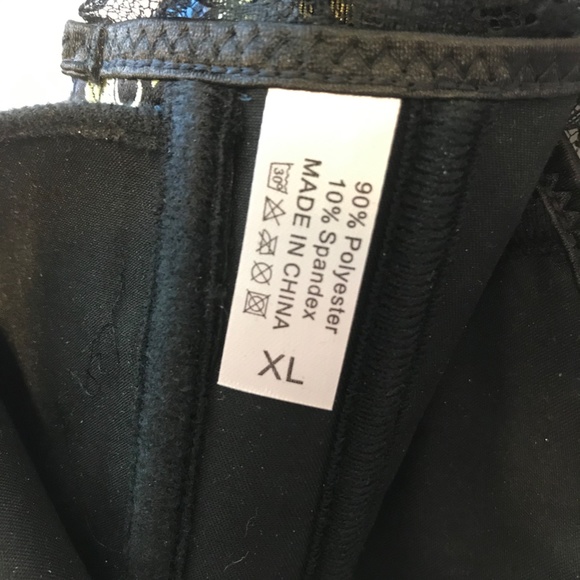 Sexy Gold&Navy Blue Corset w/ Matching Thong - Picture 5 of 6